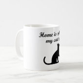 Thuis is waar mijn kat is koffiemok (Voorkant links)