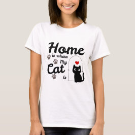 Thuis Is Waar Mijn Kat Is Mooie Kat Ontwerp T-shirt