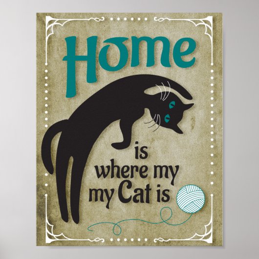 Thuis is waar mijn kat is poster (Voorkant)