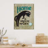 Thuis is waar mijn kat is poster (Keuken)