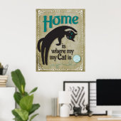Thuis is waar mijn kat is poster (Thuiskantoor)