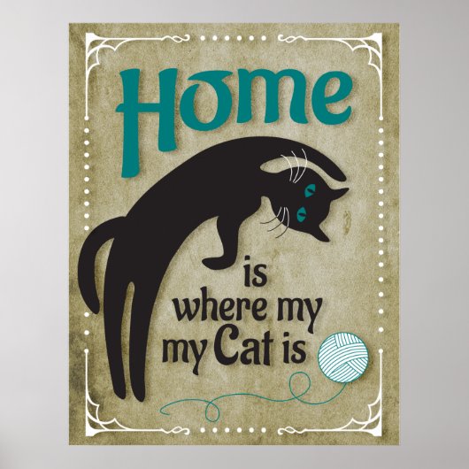 Thuis is waar mijn kat is poster (Voorkant)