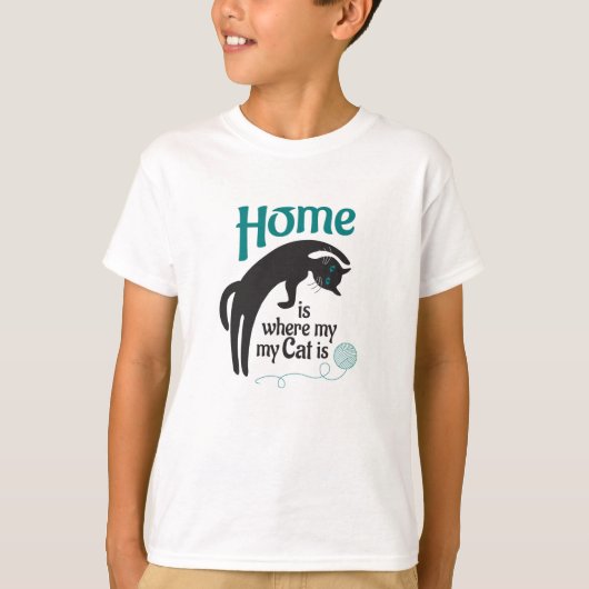 Thuis is waar mijn kat is t-shirt (Voorkant)