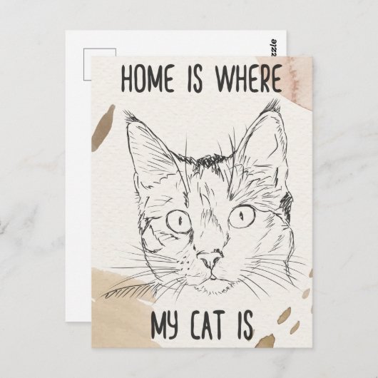 Thuis Is Waar Mijn Kat Is, Thuis Is Waar Kat Is Briefkaart (Voorkant / Achterkant)