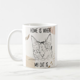 Thuis is waar mijn kat is, thuis is waar kat is koffiemok