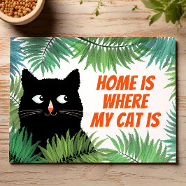 Thuis is waar mijn kat is verhuis aankondiging  briefkaart