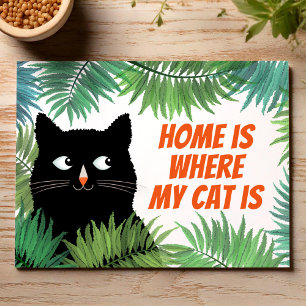 Thuis is waar mijn kat is verhuis aankondiging  briefkaart