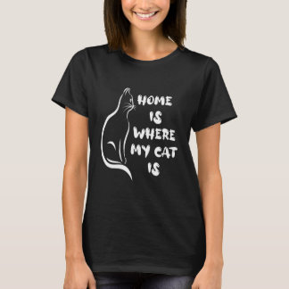 Thuis is waar mijn kat kattenbroodjes is t-shirt