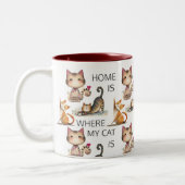 THUIS IS WAAR MIJN KAT MONOGRAM IS TWEEKLEURIGE KOFFIEMOK (Links)