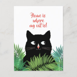 Thuis is waar mijn kat woont verhuisbericht briefkaart
