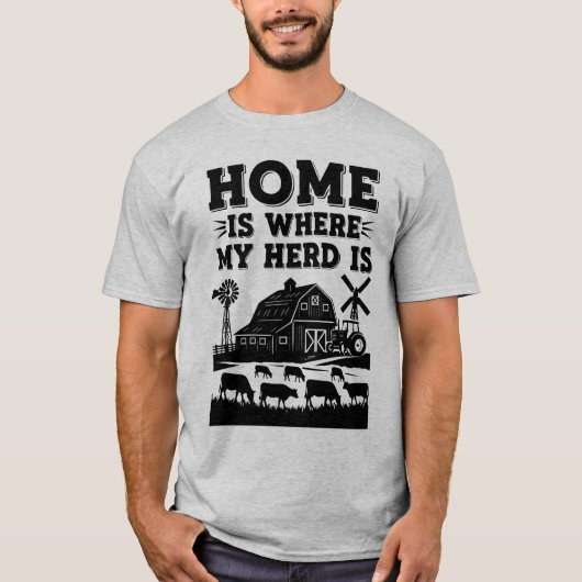 Thuis is waar mijn kudde is t-shirt (Voorkant)