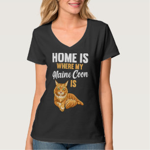 Thuis is waar mijn Maine Coon is T-shirt
