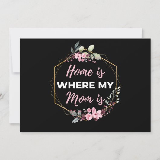 Thuis is waar mijn moeder is feestdagenkaart (Voorkant)