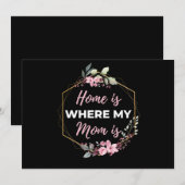 Thuis is waar mijn moeder is feestdagenkaart (Voorkant / Achterkant)