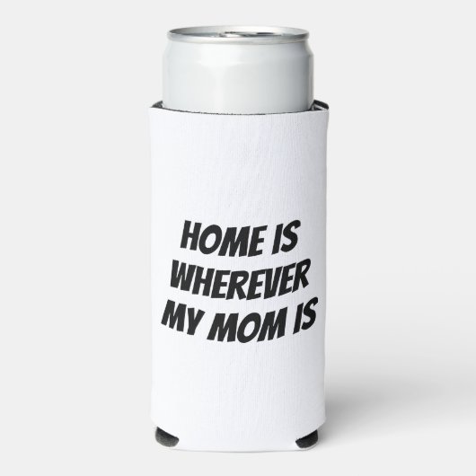 Thuis is waar mijn moeder is seltzer blikjeskoeler (Seltzer Voorkant)