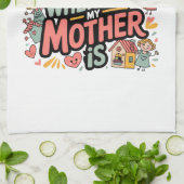 Thuis is waar mijn moeder is theedoek (Gevouwen)