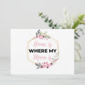 Thuis is waar mijn moeder is zwart feestdagenkaart (Staand voorkant)