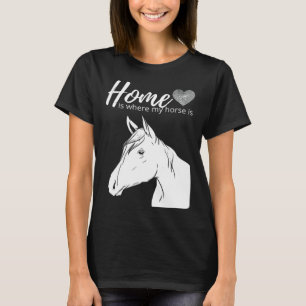 Thuis is waar mijn paard is meisje paardrijden t-shirt