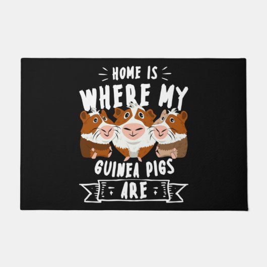 Thuis is waar mijn parelhoenders cavy Roddent zijn Deurmat (Voorkant)