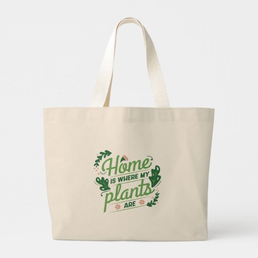 Thuis is waar mijn Planten zijn Grote Tote Bag (Achterkant)