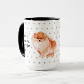 Thuis is waar mijn pommern een aangepaste hond is mok (Voorkant links)