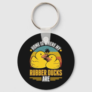 Thuis is waar mijn rubbereenden zijn sleutelhanger