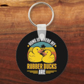 Thuis is waar mijn rubbereenden zijn sleutelhanger (Voorkant)