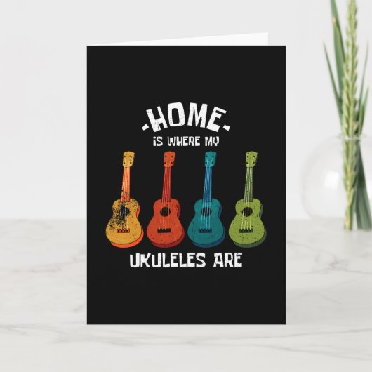 Thuis is waar mijn Ukuleles zijn Kaart (Voorkant)