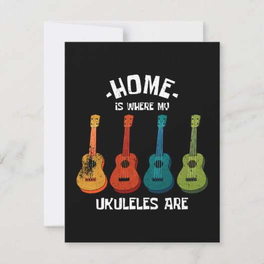 Thuis is waar mijn Ukuleles zijn Notitiekaartje (Voorkant)