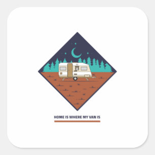 Thuis is waar mijn Van Vierkante Sticker