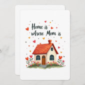 Thuis is waar Moeder is - Hartverwarmende Moederda Feestdagenkaart (Voorkant / Achterkant)