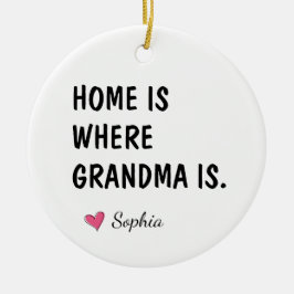 Thuis is waar oma is Gepersonaliseerd moeder cadea Keramisch Ornament