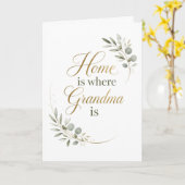 Thuis Is Waar Oma Is Liefde Kaart (Gele Bloem)