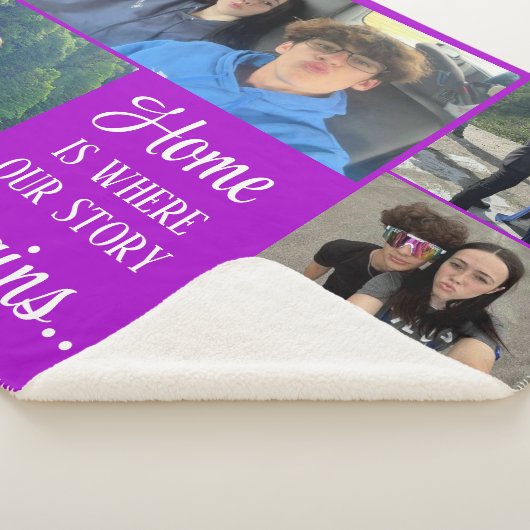 Thuis is waar ons verhaal begint 6 Photo Collage Sherpa Deken (3/4)