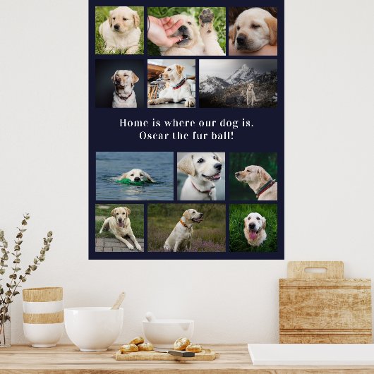 Thuis is waar onze hond is poster (Keuken)