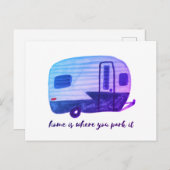 THUIS IS WAAR U DE Waterverf Camper Trailer PARK Briefkaart (Voorkant / Achterkant)