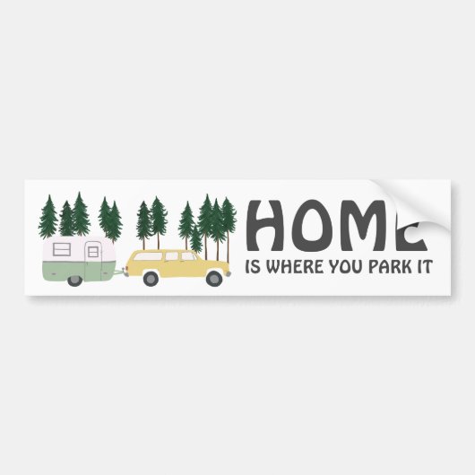 THUIS IS WAAR U PARK HET REIZIGER RVing Bumpersticker (Voorkant)