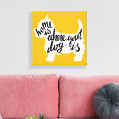 Thuis is waar uw hond is canvas afdruk (Insitu (Woonkamer))