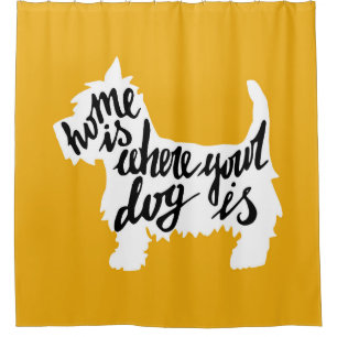 Thuis is waar uw hond is douchegordijn