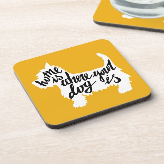 Thuis is waar uw hond is drankjes onderzetter (Linkerzijde)