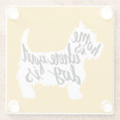 Thuis is waar uw hond is glazen onderzetter (Achterkant)