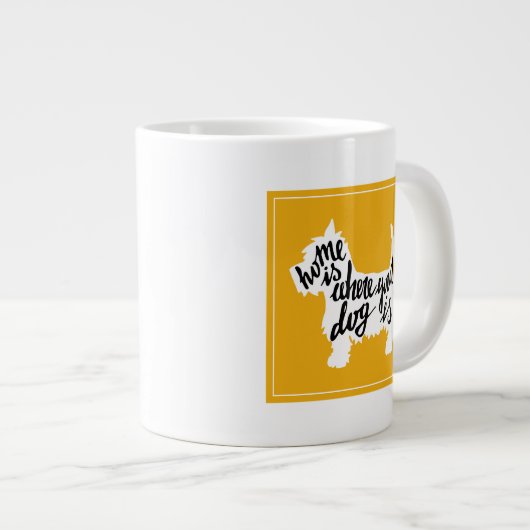 Thuis is waar uw hond is grote koffiekop (Voorkant rechts)