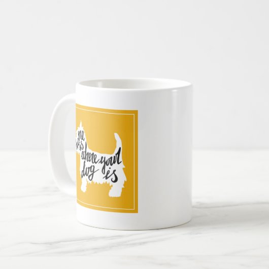 Thuis is waar uw hond is koffiemok (Voorkant links)