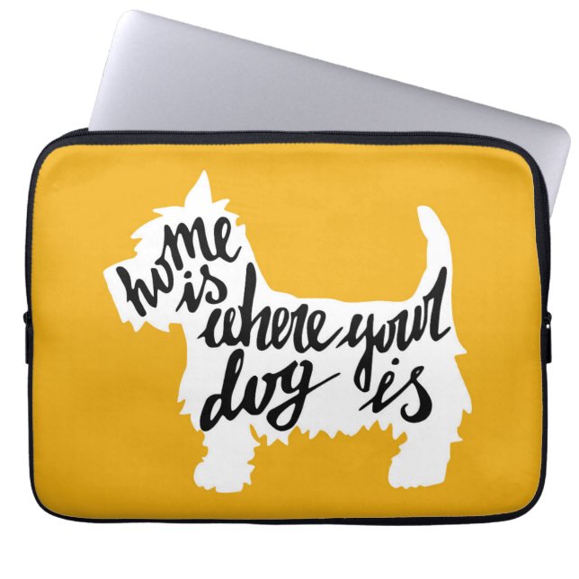 Thuis is waar uw hond is laptop sleeve (Voorkant)