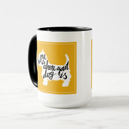 Thuis is waar uw hond is mok (Voorkant links)