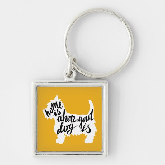 Thuis is waar uw hond is sleutelhanger (Voorkant)