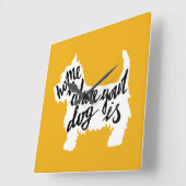 Thuis is waar uw hond is vierkante klok (Hoek)