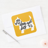 Thuis is waar uw hond is vierkante sticker (Envelop)