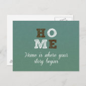 Thuis is waar uw verhaal begint Citaat Briefkaart (Voorkant / Achterkant)