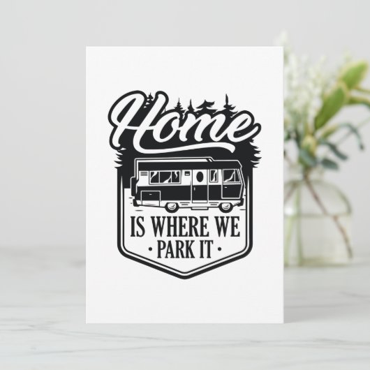 Thuis is waar we het parkeren bedankkaart (Staand voorkant)